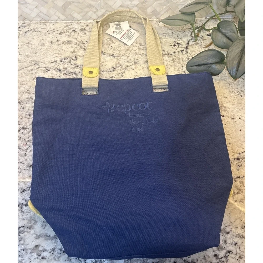 Epcot‎ International Flower & Garden Festival blue tote poppies NWT DAMAGE READ